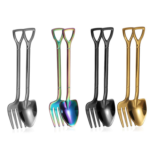 Hot Shovel Shape Ice Cream Spoon&Fork Tool Kitchen Accessories